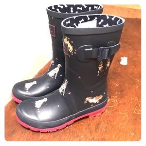 Joules short Welly rain boots dog print 6